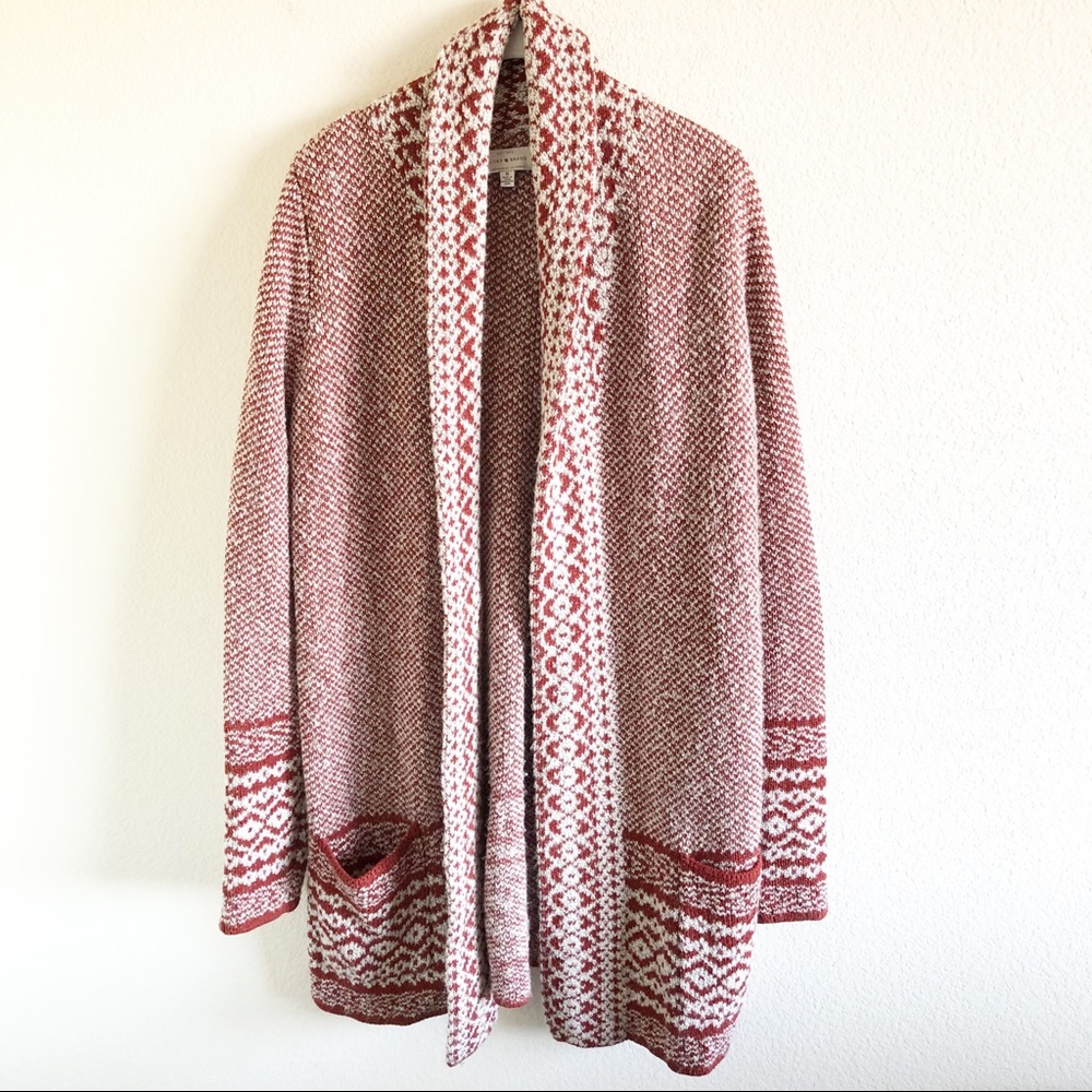 Lucky Brand Border Stripe Cardigan Size Med